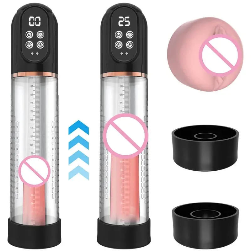 IPX7 Waterproof Electric Penis Pump Suction Penis Extender Dick Enlarger Vacuum Penis Enlargement Masturbator Sex Toys for Men