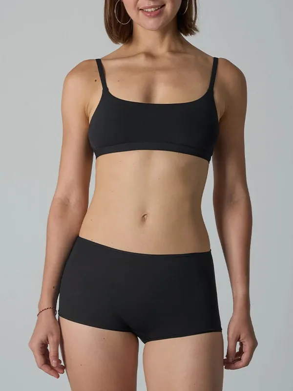 Seamless Adjustable Strap Sports Bra and Low Waist Boxer Set for Women Solid High Elasticity Casual Home Lingerie