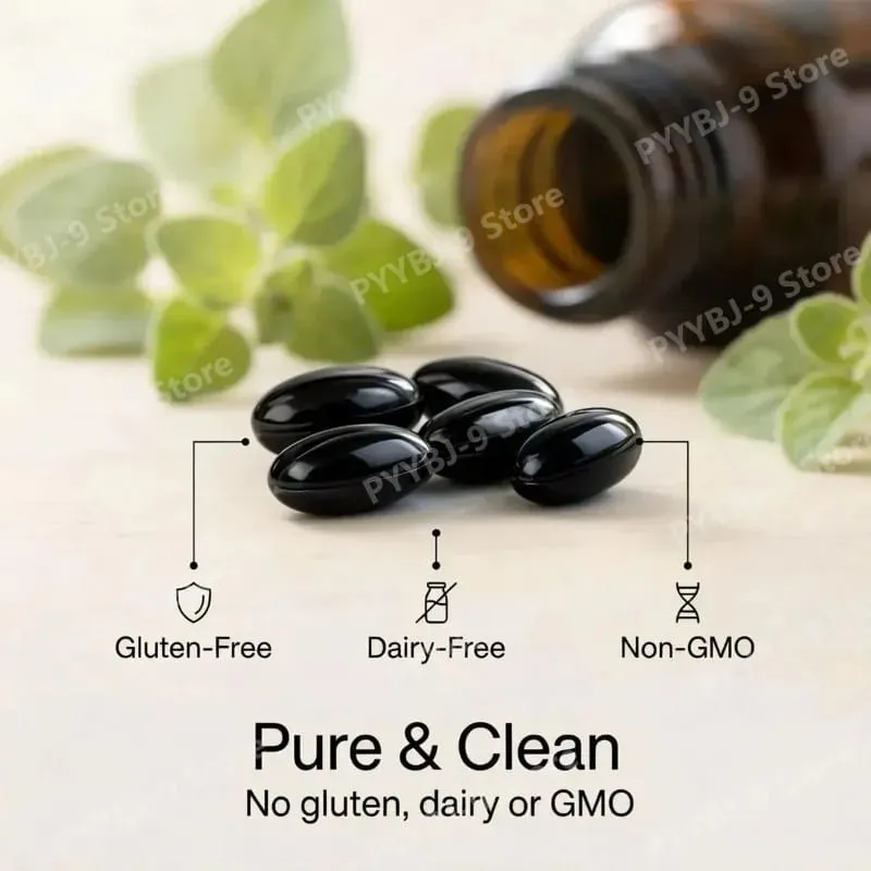 Ethiopian Black Seed Oil 100% Pure Softgel 800mg Gluten Free Non GMO Daily Health Support Diatery Supplement 60 Count