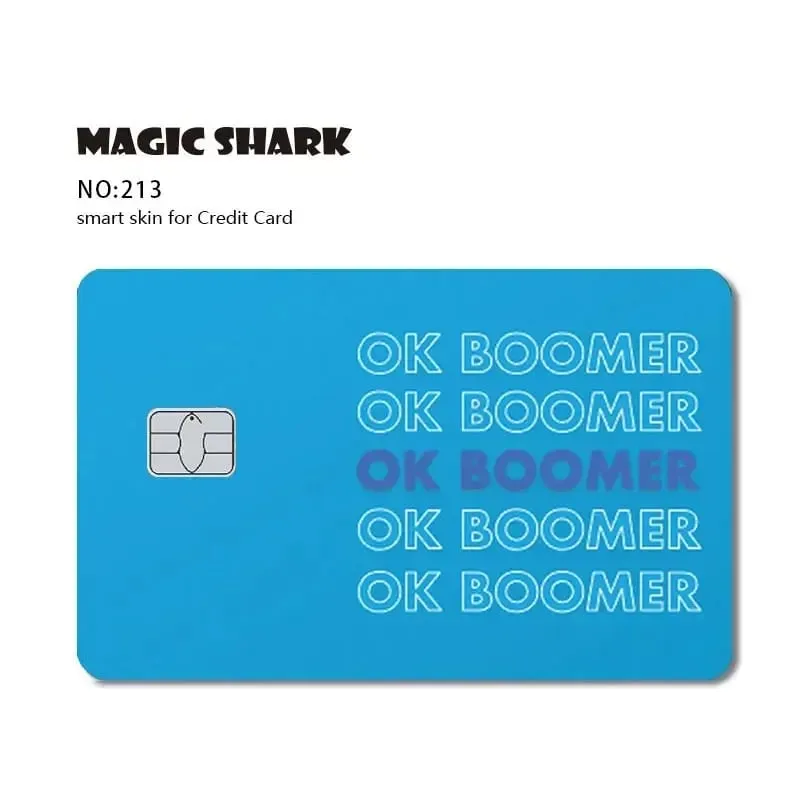 Magic Shark Meme Poke Dog Matte PVC Shockproof Sticker Film Skin Cover for Debit Credit Bank Card No Fade