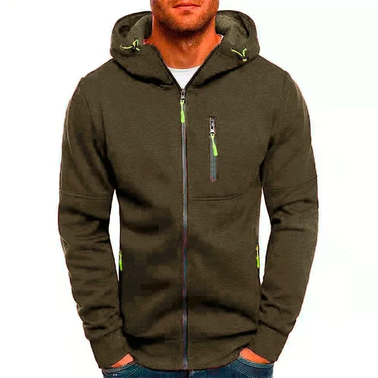 Men's Sweater Cardigan Hooded Jacket Zipper Pocket Jacquard Jacket Sports Fitness Outdoor Leisure Running Solid Color Sportswear