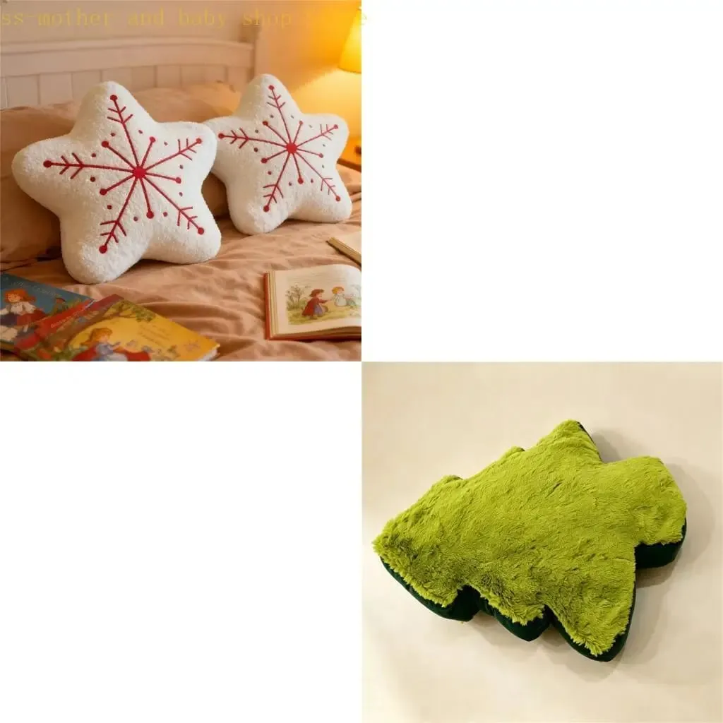 066B Soft Christmas Pillow Festival Plush Cushion for Family Winter Couch Decoration