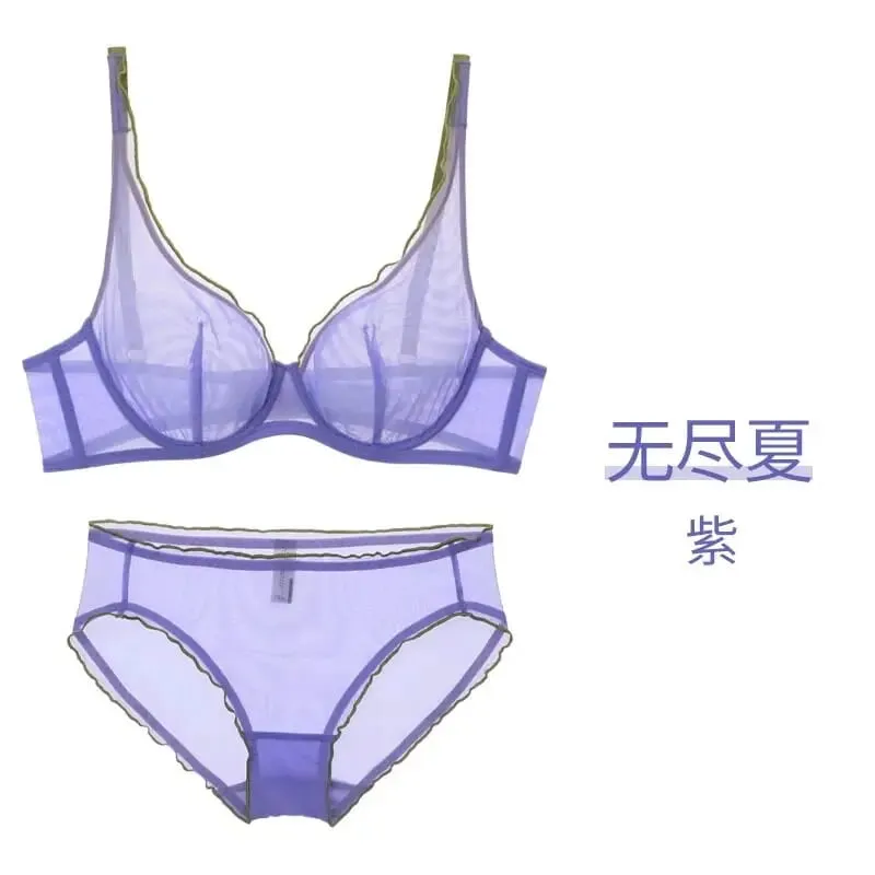 Women's Summer Lingerie Set Push Up Bra Thin Push Up Bra for Women Full Cup No Underwire Ultra Thin Lift Support Bra S-2XL Sale