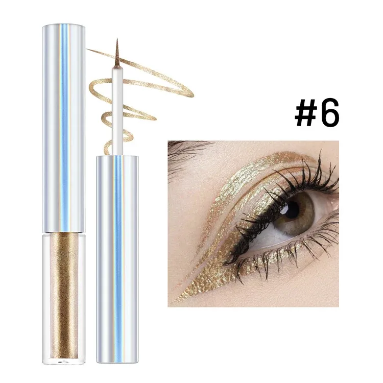 19 Colors Holographic Chameleon Liquid Eyeliner Metallic Glitter Color-Shifting Eye Liner Long Lasting Waterproof Eyes Makeup
