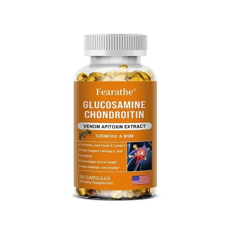 Glucosamine Chondroitin Bee Venom Turmeric & MSM - Bones Joint Antioxidant Digestive Support Non-GMO