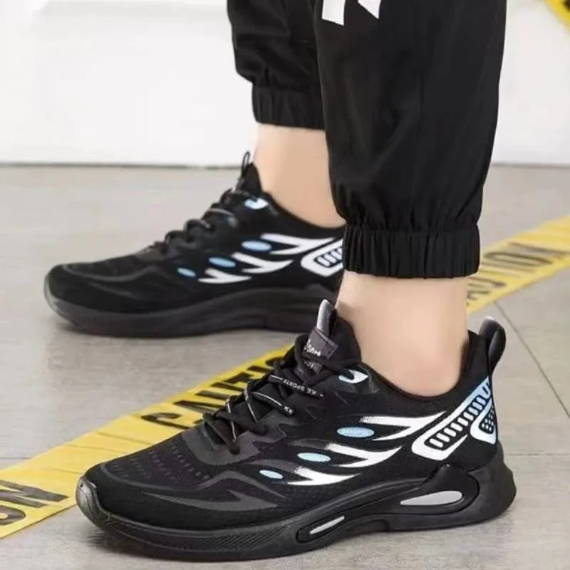 Summer Sneakers for Men Mesh Breathable Running Shoe Lace Up Trend Wear Resistant Platform Shoes Comfortable Soft Sole Men Shoes