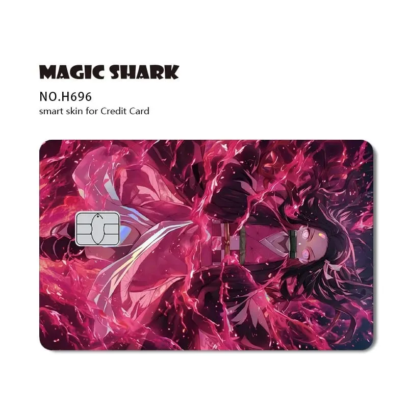 Magic Shark 2026 New Hot Demon Slayers Anime Shinny Holographic Laser Skin Cover Sticker Film for Debit Credit Bank Card