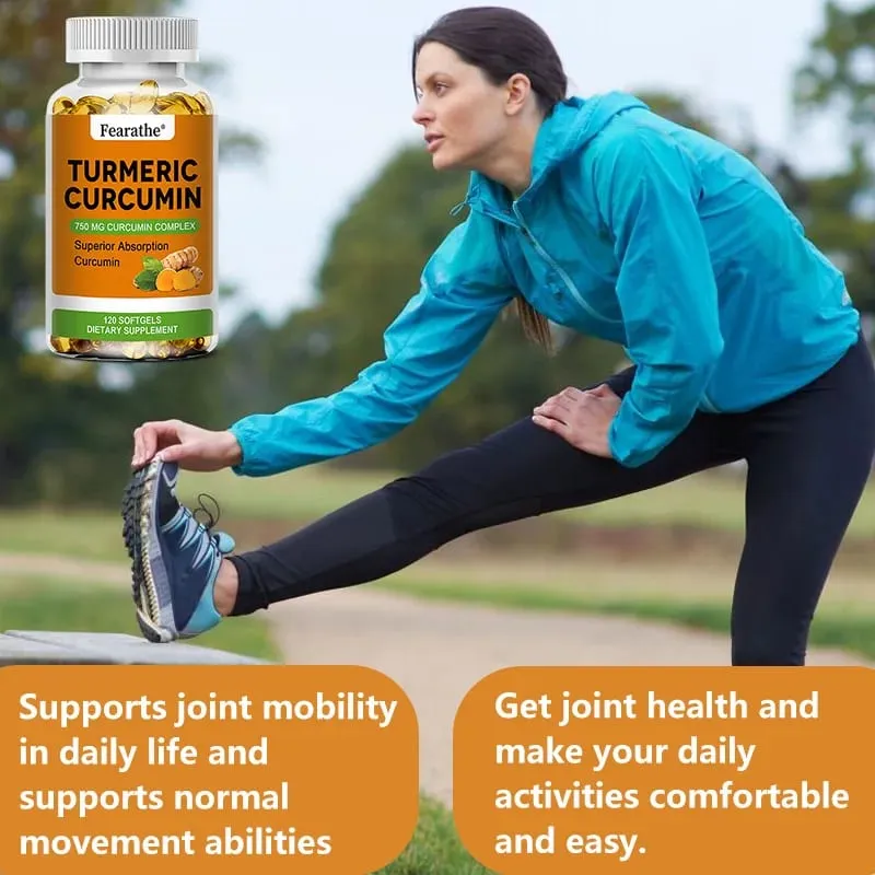 Organic Turmeric Curcumin Capsules Natural Antioxidant Herbal Supplement for Joint Bone Brain Cardiovascular & Body Wellness — image 5