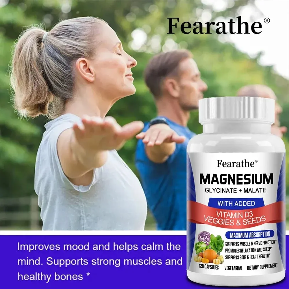 Magnesium Malate + Magnesium Glycinate Help Boost Immunity Promote Joint and Bone Marrow Health and Improve Sleep Quality