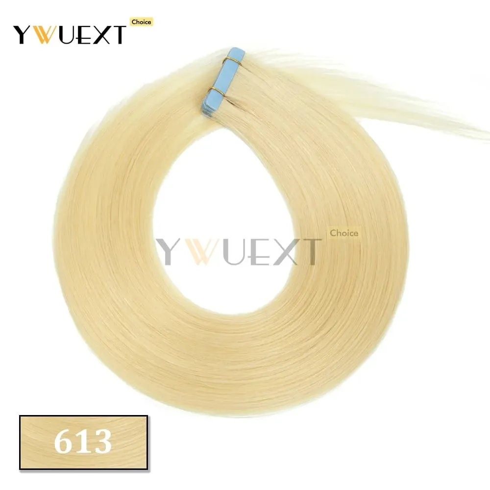30G-50G Tape in Human Hair Extensions Natural Straight Machine Remy Hair 20pcs/pack Natural Look Hair Easy to Wear for Women