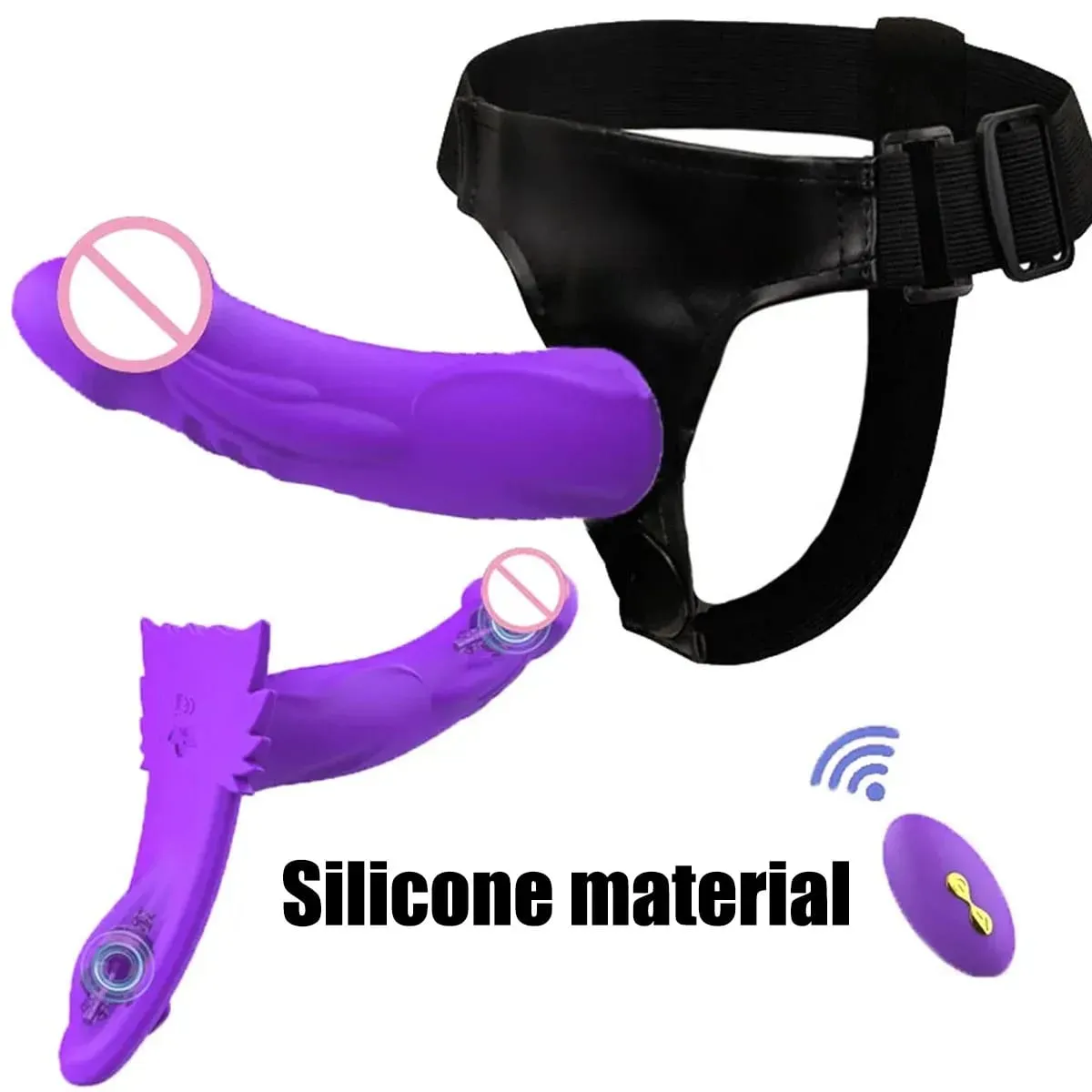 Remote Control Vibrating Silicone Strap On Dildo Harness Adjustable Wearable Pegging Panties for Couples Detachable Dual Stimu