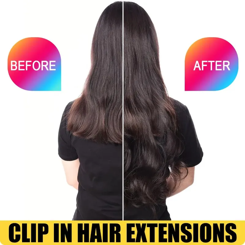 Clip sintetica DinDong nelle estensioni dei capelli ondulati 24 pollici 190G Capelli resistenti al calore premium 613# Biondo Marrone 19 colori disponibili