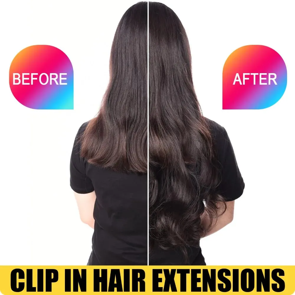 Extensions de cheveux synthétiques à clips DinDong ondulés 24 pouces 180G cheveux résistants à la chaleur de qualité supérieure 613 # brun blond 19 couleurs disponibles