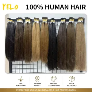 Inget inslag vietnamesiskt hår Mänskligt hår Bulk 613 100% Virgin Remy Rakt hår Bulk 99j Real Natural Hårförlängning Grått blont hår