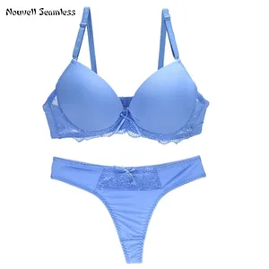 Nouvelle ไม่มีรอยต่อเซ็กซี่ชุด BCDE ถ้วยชุดชั้นในสำหรับสตรี Push Up Solid Bow สุภาพสตรีชุดชั้นใน