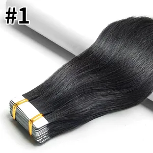 Echthaar-Extensions, Tape-Ins Nr. 613, blond, Tape-In-Haarverlängerungen, Echthaarfarbe, gebleichtes Blondes, Hauteinschlagfaden, nahtloses Tape-Ins