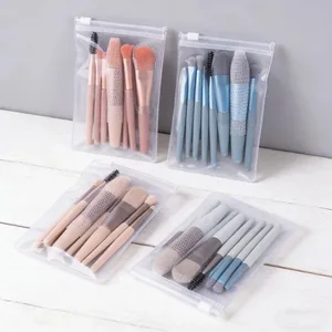 Travel Size 8Pcs Makeup Brush Kit - Soft Hair Blush Eyeshadow Contour Brushes Professional Beauty Tools