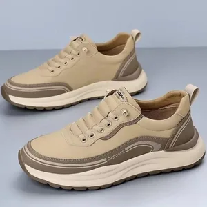 Luksusowe męskie trampki skórzane męskie buty do biegania odporne na zużycie antypoślizgowe buty w stylu casual miękka podeszwa męskie buty wygodne Zapatillas