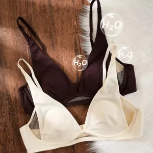 Sujetador de triángulo francés con copa de oreja de conejo, Bralette sin aros con escote en V profundo para busto pequeño, conjunto de lencería Sexy sin huecos, transpirable y fino para verano