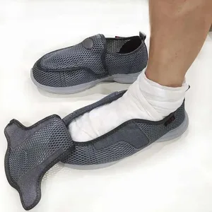 Mulheres homens sapatos diabéticos verão respirável lesão bandagem cirurgia para pacientes pés inchados sapatos de largura ajustável