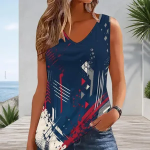 Damen-Tanktop mit V-Ausschnitt, ärmellos, Kontrastbesatz, lockere Passform, lässige Weste, individueller Aufdruck, Damen-Sommeroberteile für den Alltag