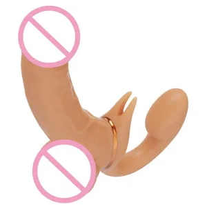 Lesbian Telescopic Dildo Vibrator Strapless Strap-on For Women Double-heads G Spot Vibrating Vagina Prostate Massager Sex Toys