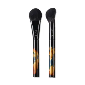 Profesjonell håndlaget sminkebørste 1 STK Blush Contour Brush Myk Sølv Reve Geithår Luksus Rålakk Håndtak Makeup Brushes