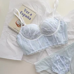 Trådlös spets för unga damer BH och trosset Väst Söta flickor Intimates Förläng underkläder Justerbara kvinnor Sexiga underkläder Kostymer