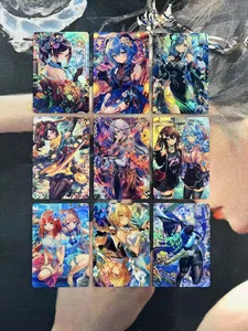 DIY Fanmade 混合原神崩壞外風全像雷射閃光收藏品交易遊戲卡