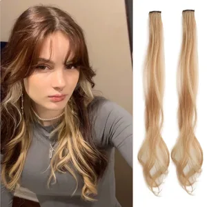 2 τμχ Rainbow Mixed Color Clip In Hair Extensions 20 ιντσών σγουρά συνθετικά μαλλιά για κορίτσια Γυναικεία Halloween Cosplay Party