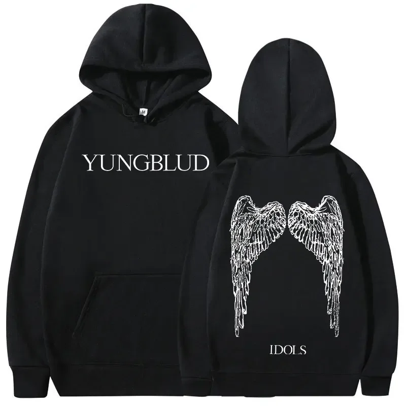 Yungblud idols asas álbum tour 2025 hoodies das mulheres dos homens do vintage moda moletom com capuz hip hop pullovers de grandes dimensões streetwear