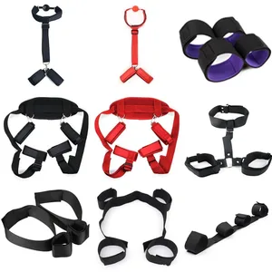 Bdsm Bondage Set Restraint Adult Game No Vibrator Handcuff Neck Collar Wrist Mouth Gag Strap Fetish Sex Toys For Woman Couples