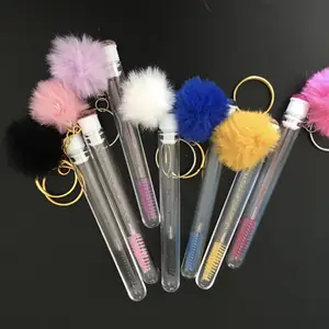 1kpl Uudelleenkäytettävä ripsiharja avaimenperällä Pehmopallo-ripsipuikko ripsien pidennykseen Crystal Eyebrow Brush Meikkiharjat