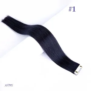 Mini-Tape-in-Haarverlängerungen, nahtlos, unsichtbar, Hautschuss, 100 % Remy-Echthaar, Schwarz, Braun, Blond, für den Salon für Frauen