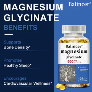 Magnesiumglycinat-Kapseln 500 mg – Unterstützt die Gesundheit von Muskeln, Gelenken und Herz und fördert tiefen Schlaf