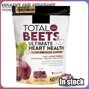 Beetroot Gummies with CoQ10 B Vitamins Grape Seed Extract Plant-Based Soft Chews Daily Energy Supplement