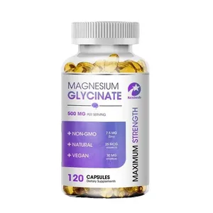 Kexinsh Magnesiumglycinat-Ergänzungsmittel 500 mg mit Zink, Vitamin D3 B6, fördert den natürlichen Schlaf, reduziert Stress und Angst, gentechnikfrei