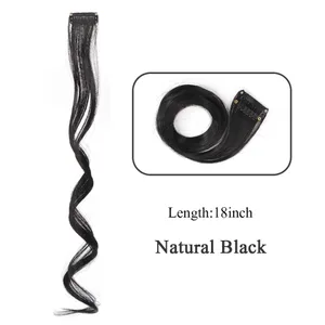 Synthetic Clip In One Pieces Makukulay na Hair Extension Curly Synthetic na Piraso ng Buhok 18" Mahabang Ombre na Buhok Pink Lila Pula Asul