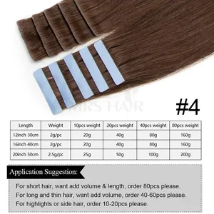 MRS HAIR Invisible Tape Hair Extensions Hand Tied Tape in Hair Extensions Human Hair Natural Adhesive Tape Extension 10pcs/pack