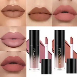 Brilho labial de veludo fosco, múltiplas cores, à prova d'água, de longa duração, copo antiaderente, batom suave para aplicar alta renderização de cores