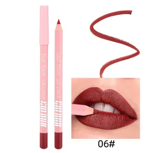 8 farver Vandtæt Lip Liner Pencil Langvarig Sexet Mørkerød Pink Mat Læbestift Blyant Naturlig Lipliner Pen Rød konturfarve