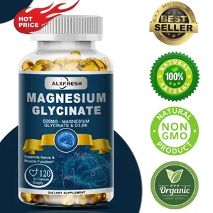 Alxfresh Magnesiumglycinat 500 mg Kapsel Zink Vitamin D3 B6 für Muskeln, Gelenke, Nerven, Schlafqualität, Angst, Stress, Stimmung, Gesundheit
