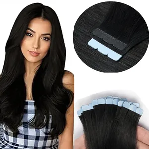 Mini Tape In Human Hair Extensions Skin Weft Machine Remy Natural Tape In Extensions 10pcs For Side Hair Tape On 12-24 Inch