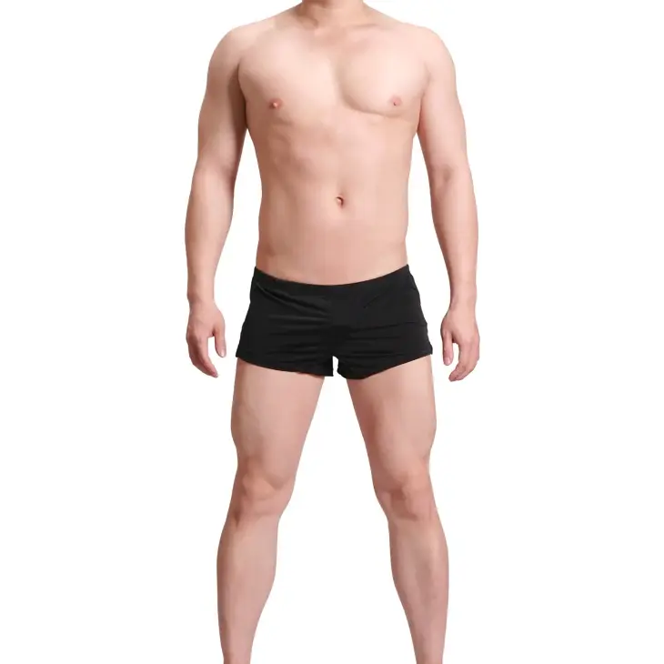 Panlalaking Kasuotang Panlalaki Ice Silk Boxer Shorts homme Solid Mid-rised U Convex Pouch Underpants Cueca Panlalaking Arrow Pants Plus Size M-XXL