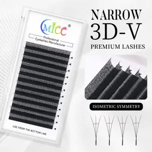 Στενή 2D Y 3D 4D 5D Επέκταση βλεφαρίδων σε σχήμα V Βλεφαρίδες όγκου σχήματος W Βλεφαρίδες BASF Φυσικές πυκνές βλεφαρίδες faux mink