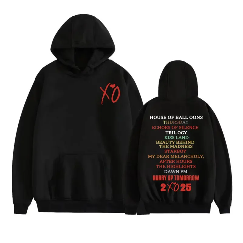 آلبوم The Weeknd After Hours 2025 مدل هودی چاپی لباس مردانه مدل هیپ هاپ سویشرت خیابانی پشمی راحت سایز بزرگ