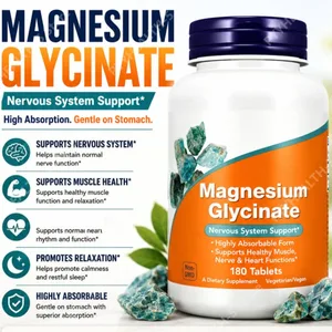 Magnesiumglycinat-Ergänzungsmittel, 180 Tabletten, Chelat-Bisglycinat-Diättabletten für Männer und Frauen, sanfte tägliche Mineralstoffunterstützung