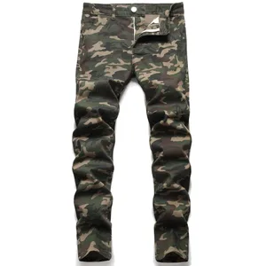 Kakan Slim Slim Fit Pie pequeño empalmado Bi-color Jeans europeos y americanos nuevos pantalones vaqueros de pierna recta K021-1266 para hombres