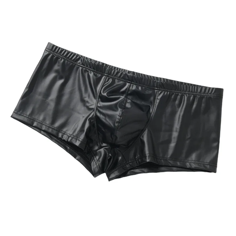 Männer Höschen Männlichen Kunstleder Sexy Shorts Boxer Unterwäsche Atmungsaktive Ropa Interior Hombre Boxershorts Herren Boxer Briefs
