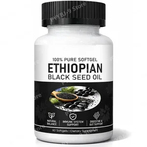 Etiopisk sortfrøolje softgels 800mg kaldpresset urteekstrakt kapsler Daglig velvære Balansestøtte Ikke GMO 60 Count